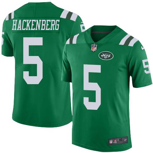 Nike Jets #5 Christian Hackenberg Green Men's Stitched NFL Elite Rush Jersey